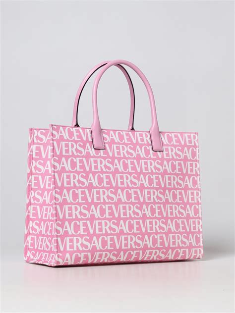 pink versace tote|versace denim tote.